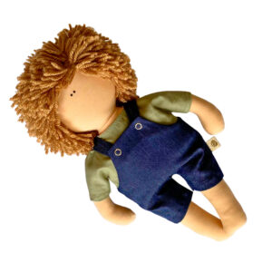 Boneco Para Abraçar - Macacão Jeans e Camisa Verde Seco